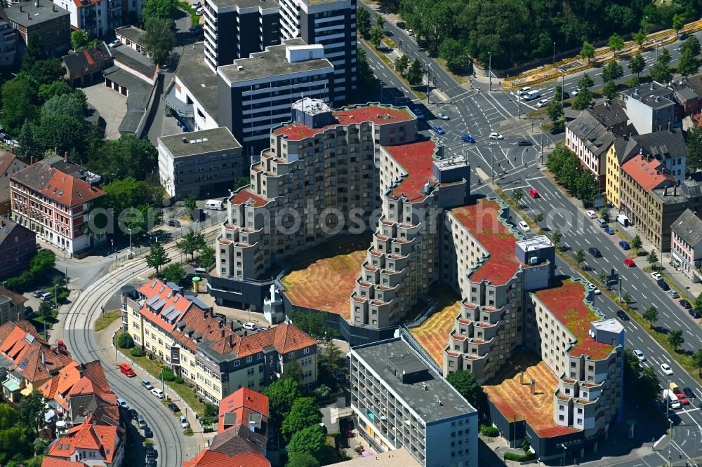 Aerial photograph Braunschweig - Student Residence - Building Affenfelsen on Rebenring in the district Nordstadt in Brunswick in the state Lower Saxony, Germany
