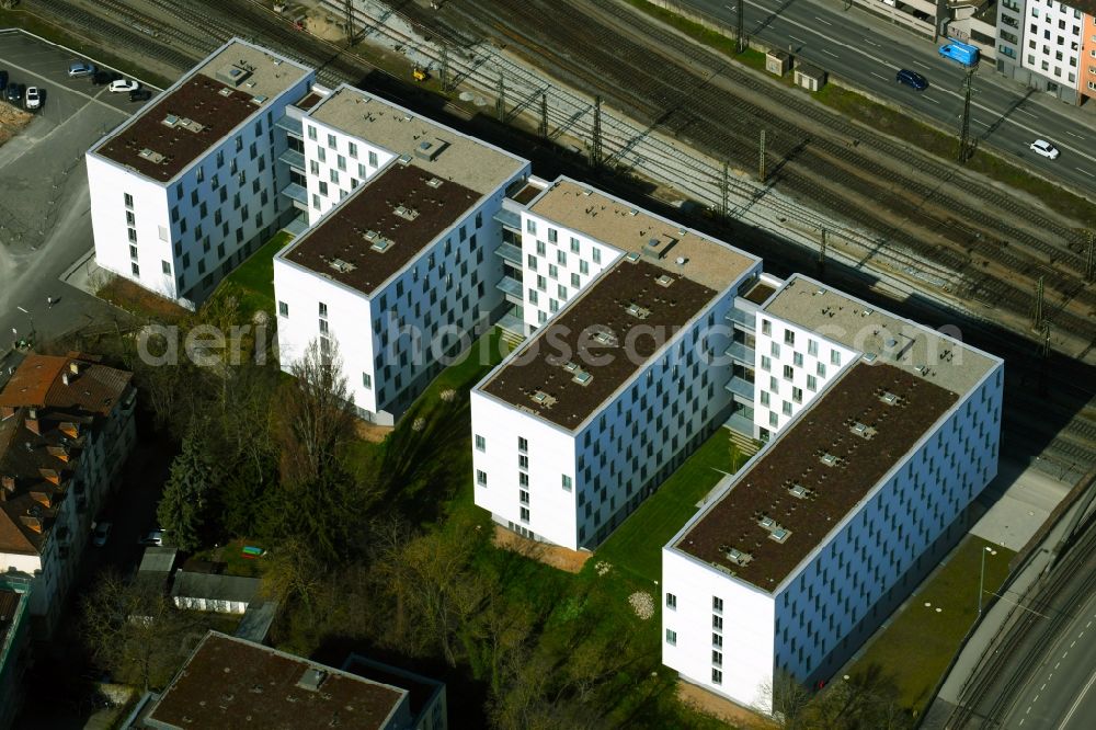 Würzburg from above - Student Residence - Building 522 Apartunities on Haugerglacisstrasse in Wuerzburg in the state Bavaria, Germany