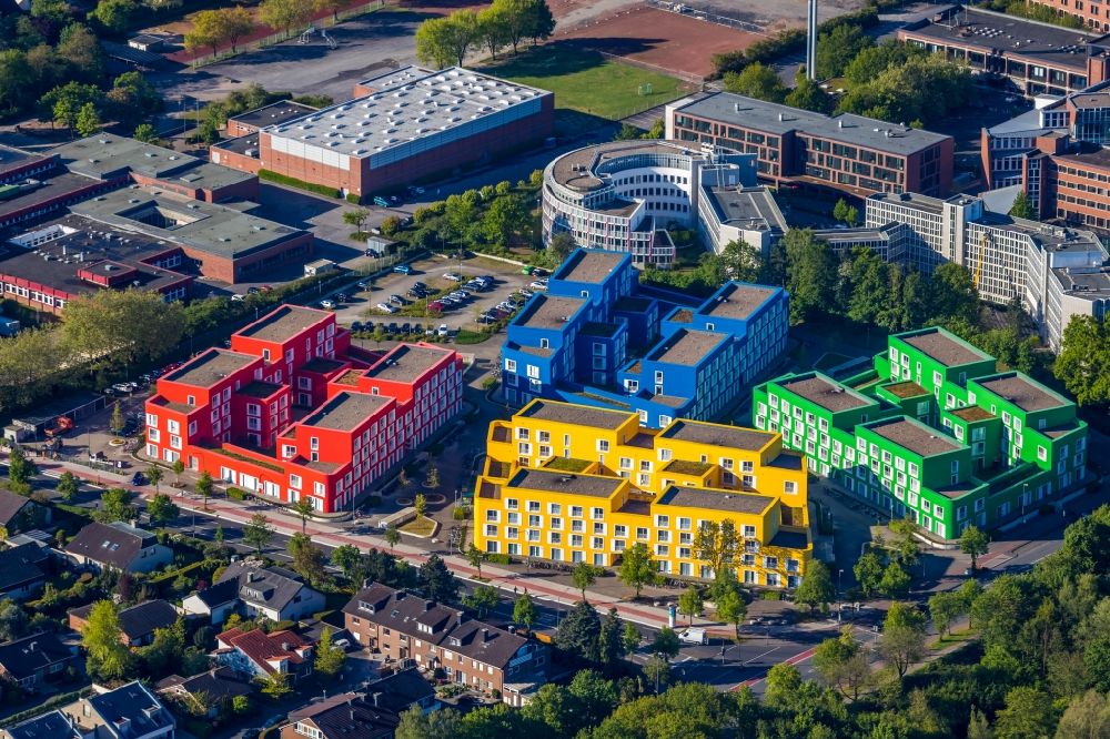 Aerial image Münster - Student Residence - Building on Boeselagerstrasse in the district Aaseestadt in Muenster in the state North Rhine-Westphalia, Germany