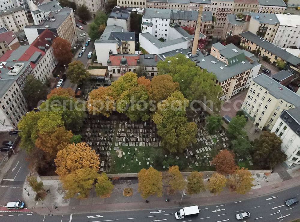 Halle (Saale) from the bird's eye view: Synagogue building new building of the Jewish community on Humboldtstrasse in the district Paulusviertel in Halle (Saale) in the state Saxony-Anhalt, Germany