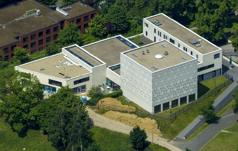 Aerial image Bochum - Synagogue building new building of the Jewish community in Bochum in the state North Rhine-Westphalia