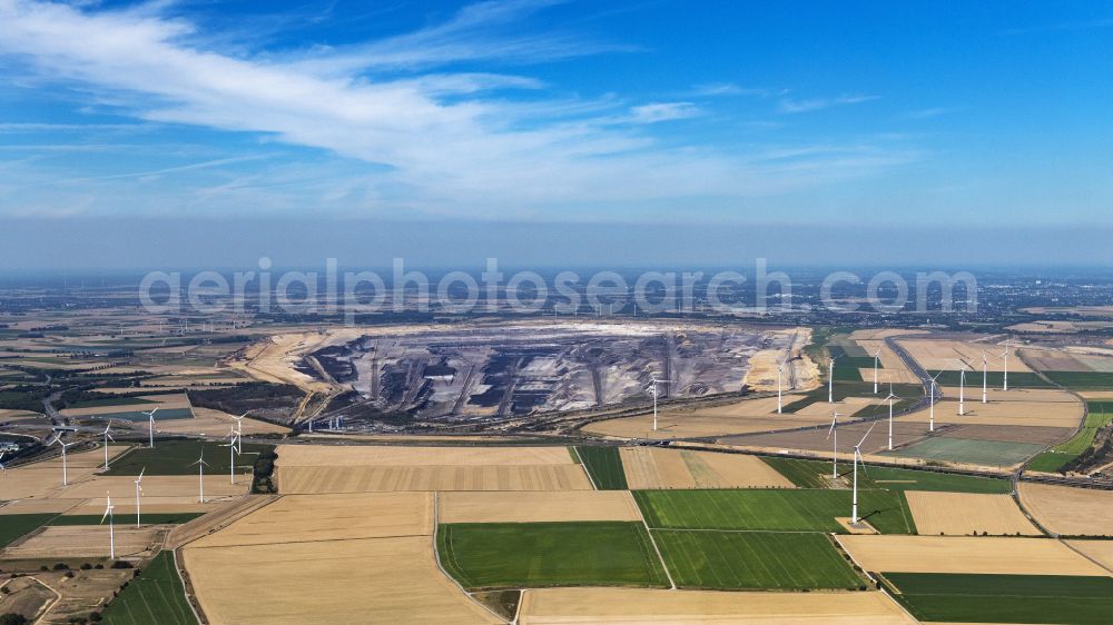 Aerial photograph Garzweiler - View of the opencast pit Garzweiler in the state of North Rhine-Westphalia