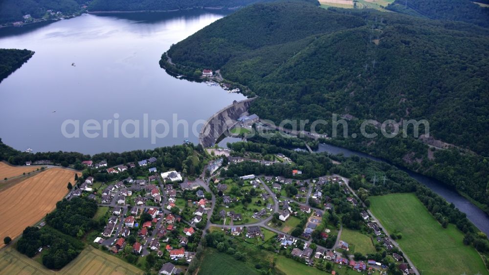 Aerial image Edertal - Talsperre Edersee in the district Hemfurth-Edersee in Edertal in the state Hesse