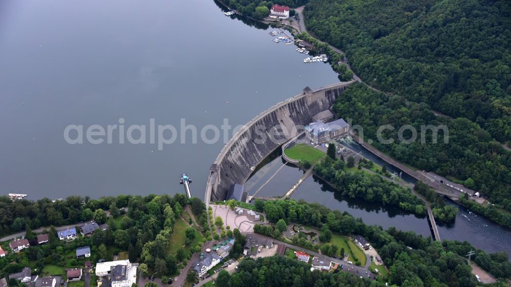 Edertal from the bird's eye view: Talsperre Edersee in the district Hemfurth-Edersee in Edertal in the state Hesse