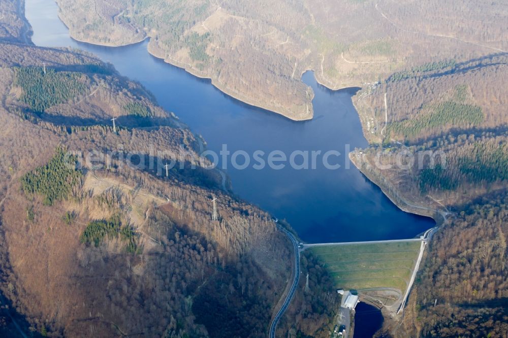 Aerial photograph Bad Lauterberg im Harz - Dam and shore areas at the lake Oderstausee in Bad Lauterberg im Harz in the state Lower Saxony, Germany