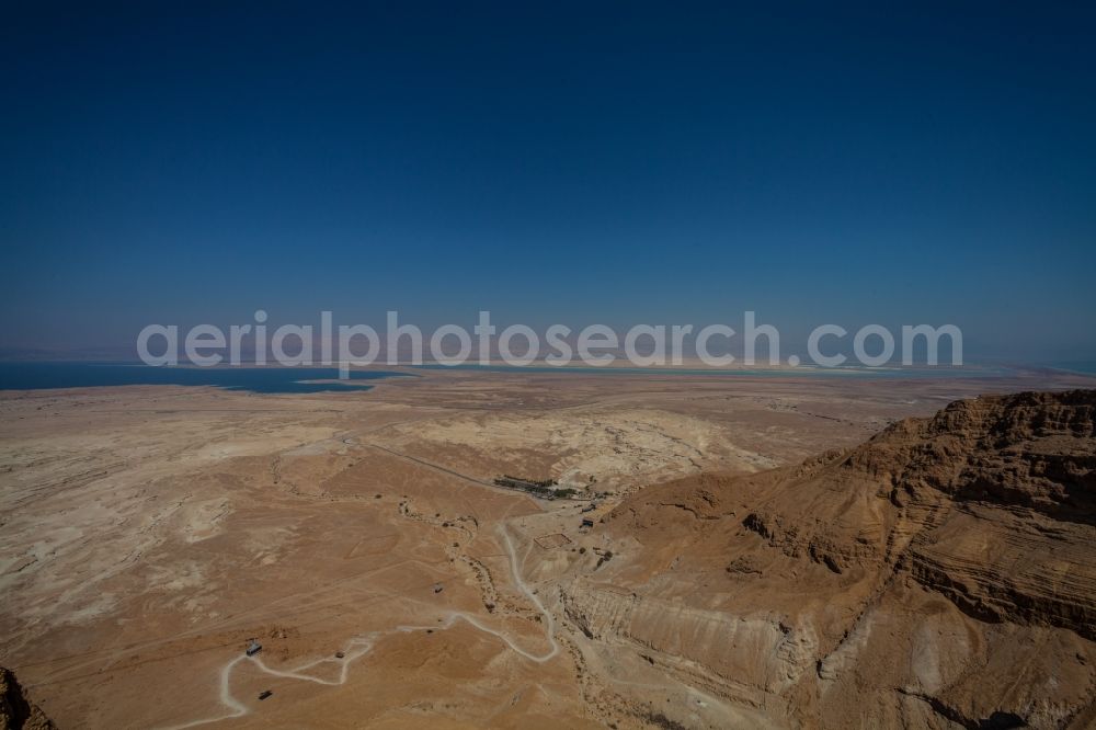 Masada from above - Valley station of the cable car in Masada, Dead Sea in the South District, Israel