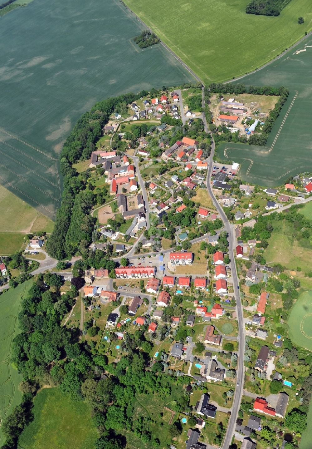 Aerial photograph Taucha OT Merkwitz - Village scape Merkwitz in the state Saxony