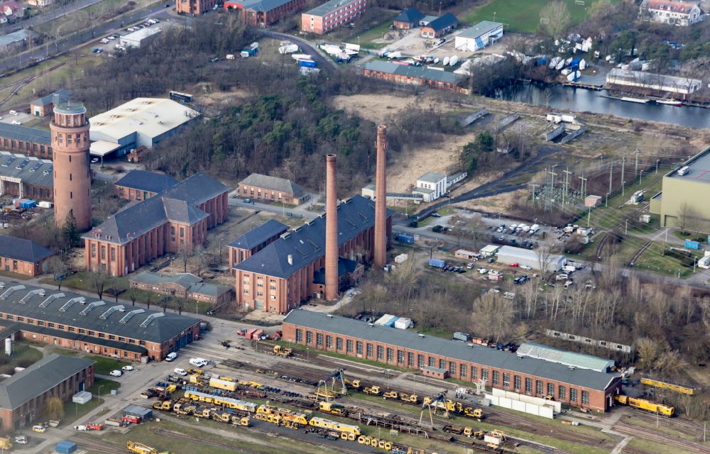 Aerial photograph Brandenburg an der Havel - Technical facilities in the industrial area of Bahntechnik on street Bahntechnikerring in Brandenburg an der Havel in the state Brandenburg, Germany