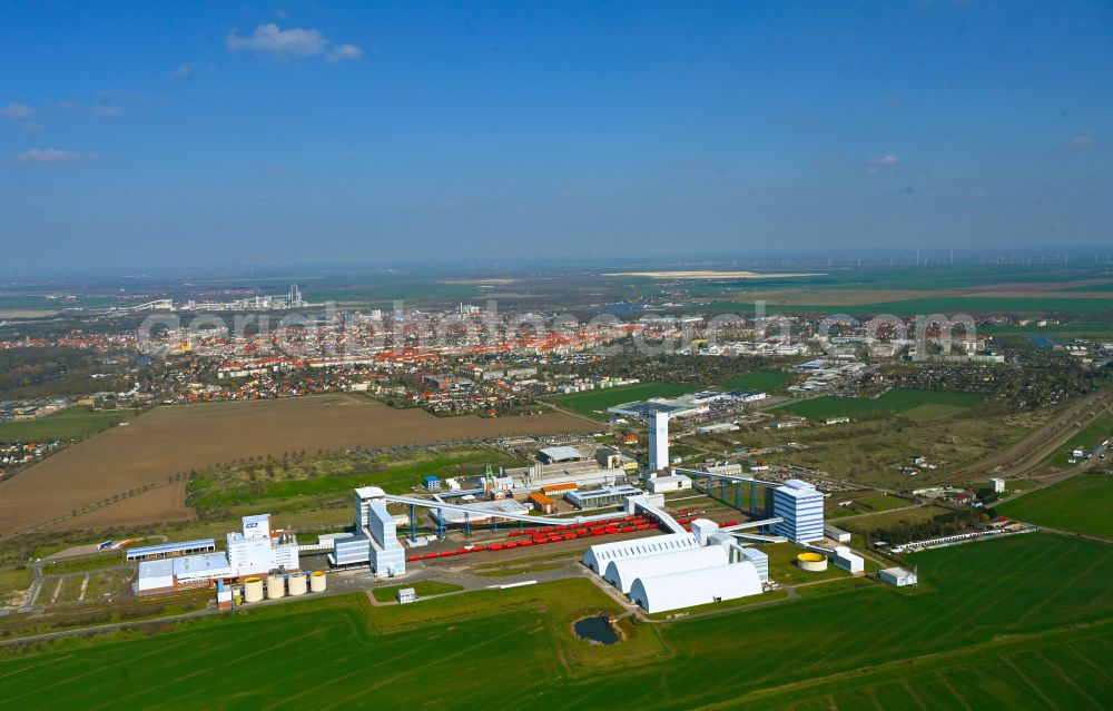 Aerial photograph Bernburg (Saale) - Technical facilities in the industrial area of ESCO Bernburger Salzwerke in Bernburg (Saale) in the state Saxony-Anhalt, Germany