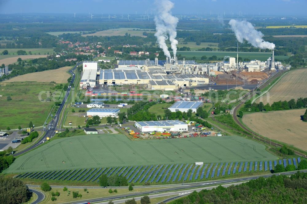Aerial photograph Heiligengrabe - Equipment in the industrial area Kronotex GmbH in Heiligengrabe in the state Brandenburg