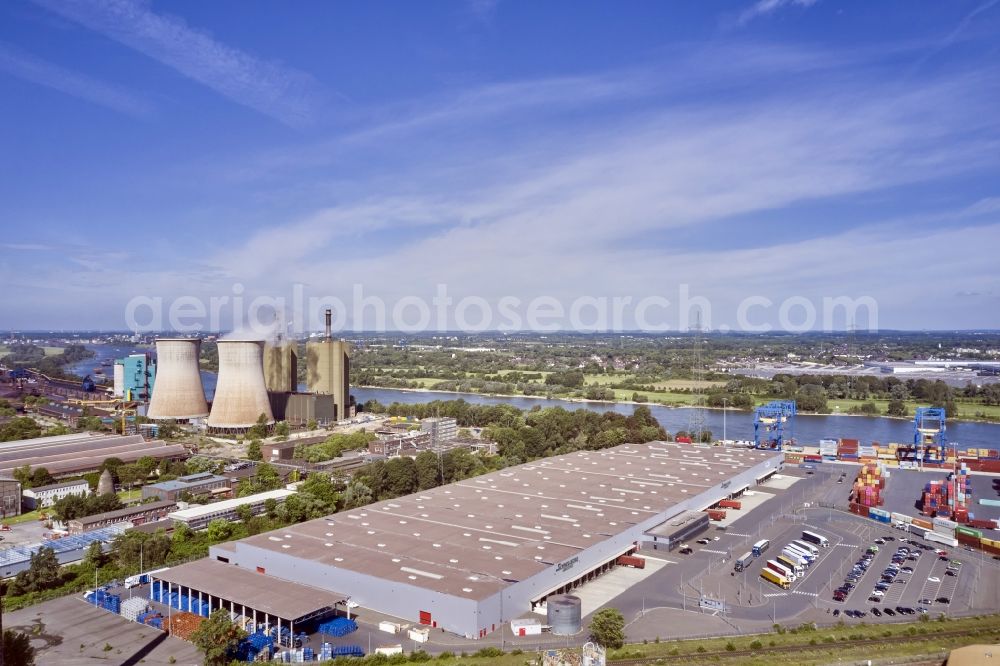 Aerial image Duisburg - Technical equipment and production facilities of the steelworks in Duisburg in the state North Rhine-Westphalia, Germany
