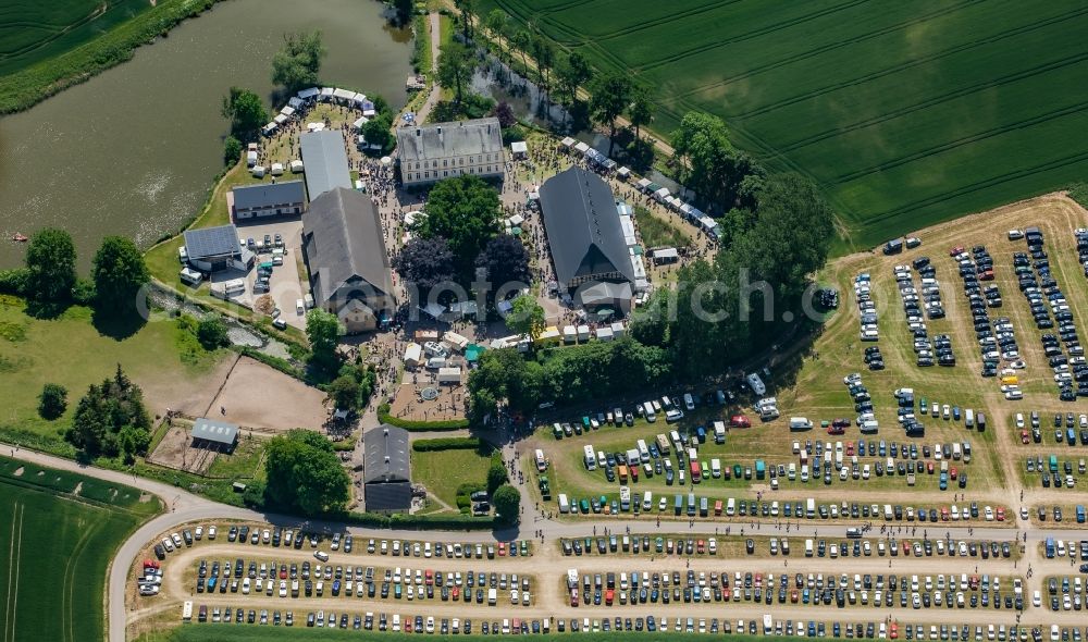 Steinberg from above - Participants at the event area Gut Oestergaard in Steinberg in the state Schleswig-Holstein, Germany