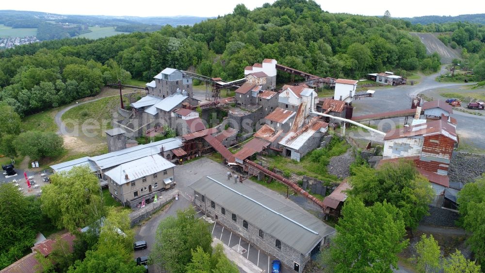 Enspel from above - Tertiary and industrial adventure park Stoeffel in Enspel in the state Rhineland-Palatinate, Germany