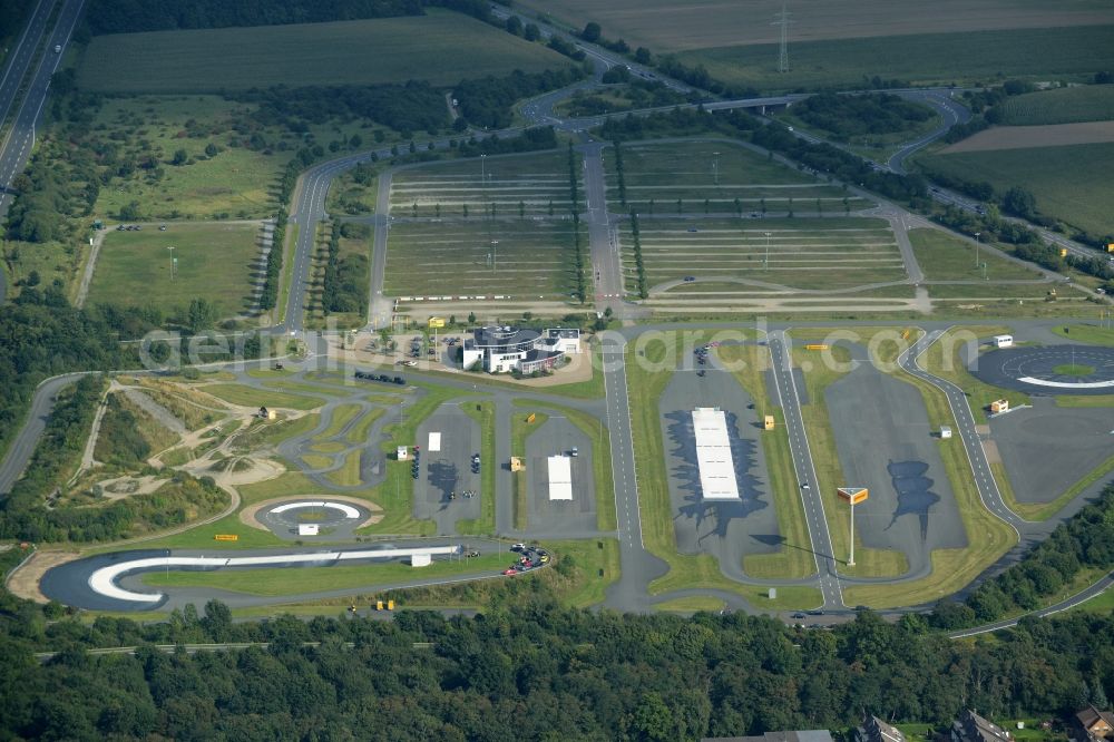 Laatzen from above - Test track and practice area for training in the ADAC driving safety center Hannover Messe in Laatzen in the state of Lower Saxony