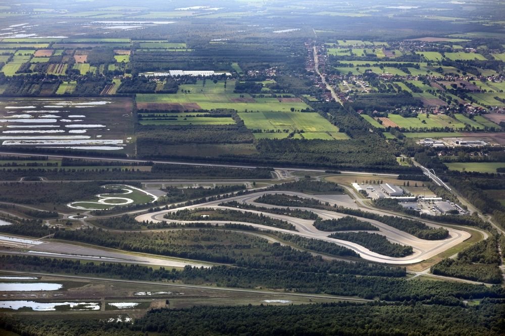 Aerial image Papenburg - Test track and practice area for training in the driving safety center ATP Automotive Testing Papenburg in the state Lower Saxony, Germany