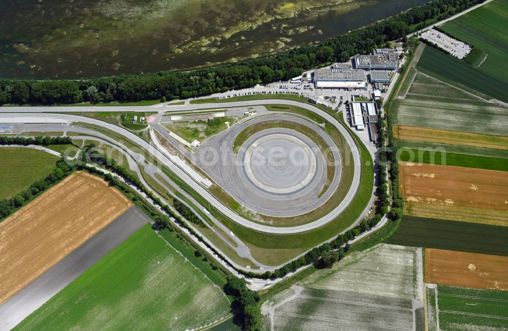 Aerial image Aschheim - Test track and practise place on the BMW measuring area Aschheim in the district on street Bayernwerkweg of Neufinsing in Aschheim in the federal state Bavaria, Germany