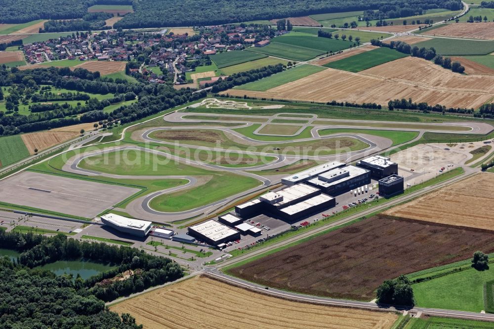 Neuburg an der Donau from the bird's eye view: Test track and practice area for training in the driving safety center Audi driving experience in Neuburg an der Donau in the state Bavaria