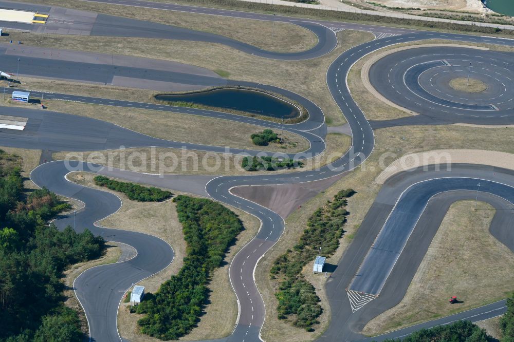 Linthe from the bird's eye view: Test track and practice area for training in the driving safety center in Linthe in the state Brandenburg, Germany
