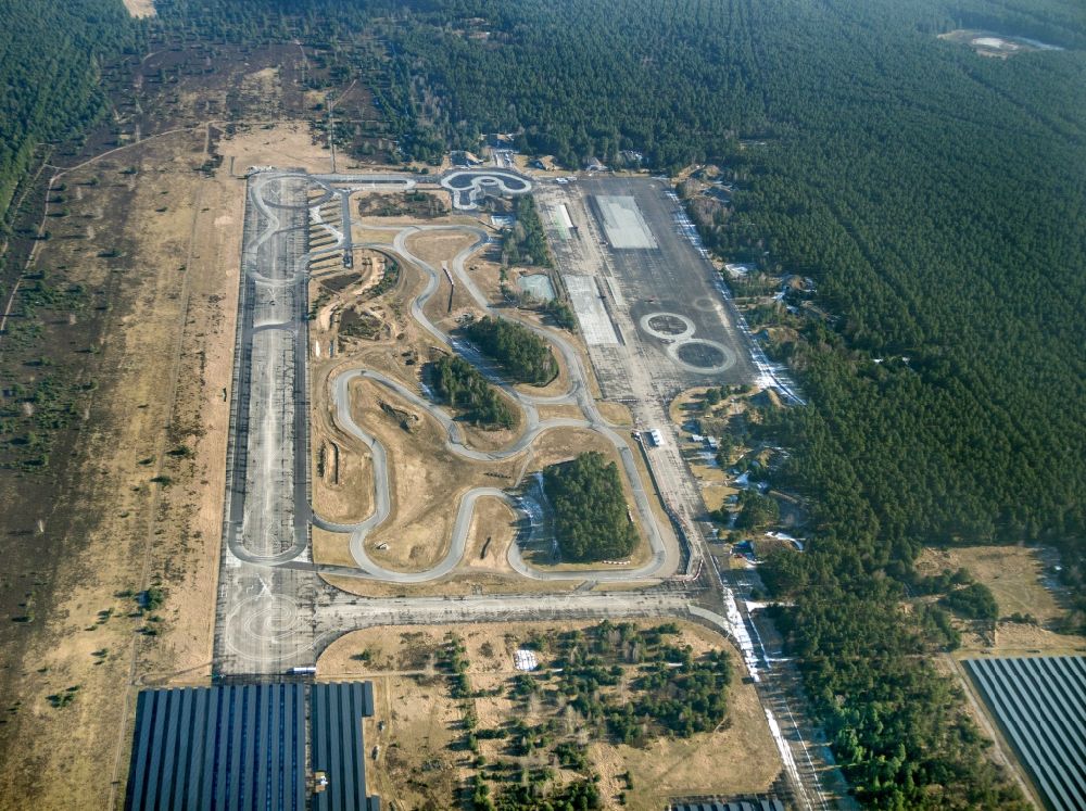 Aerial image Templin - Test track and practice area for training in the driving safety center Driving Center Gross Doelln in Templin in the state Brandenburg, Germany