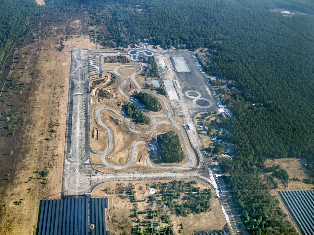 Aerial photograph Templin - Test track and practice area for training in the driving safety center Driving Center Gross Doelln in Templin in the state Brandenburg, Germany