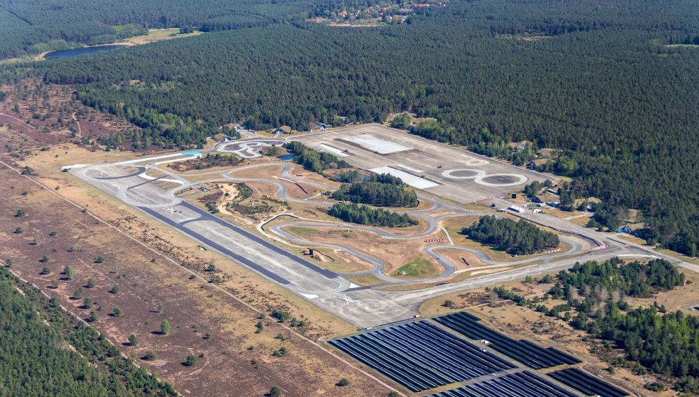 Aerial photograph Templin - Test track and practice area for training in the driving safety center Driving Center Gross Doelln in Templin in the state Brandenburg, Germany