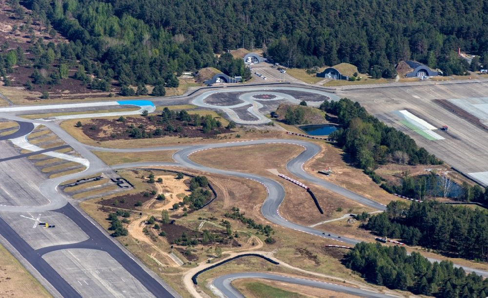Templin from above - Test track and practice area for training in the driving safety center Driving Center Gross Doelln in Templin in the state Brandenburg, Germany