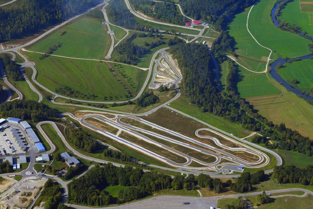 Immendingen from the bird's eye view: Test track and practice area for training in the driving safety center of Daimler AG Pruef- and Technologiezentrum Am Talmannsberg in Immendingen in the state Baden-Wurttemberg, Germany