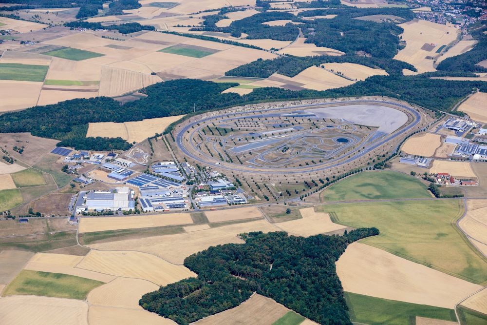 Aerial image Boxberg - Test track and training ground for training in the driving safety center and traffic training ground of Bosch Mobility Solutions in the district of Windischbuch in Boxberg in the state of Baden-Wuerttemberg