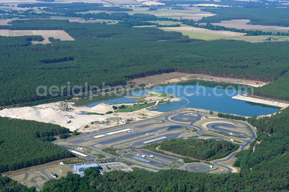 Linthe from above - Test track and practice area for training in the driving safety center in Linthe in the state Brandenburg, Germany