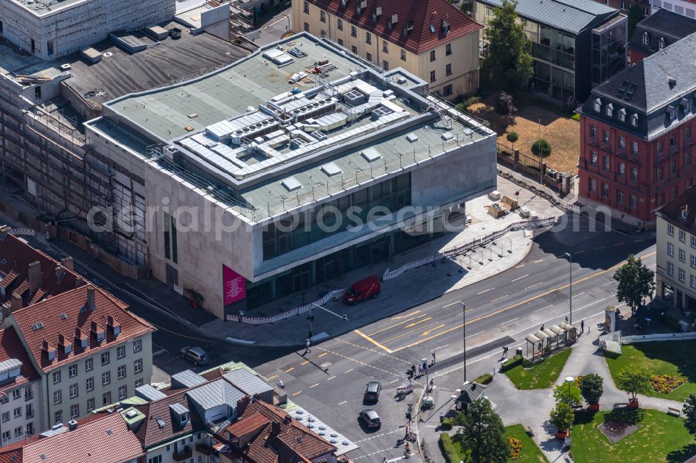Würzburg from above - Construction site for an extension to the building of the concert and theater theater Mainfranken Theater Wuerzburg on street Oeggstrasse in the district Altstadt in Wuerzburg in the state Bavaria, Germany