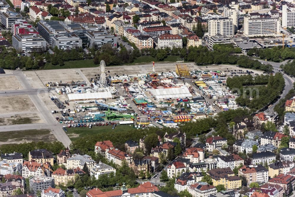München from the bird's eye view: View of the Theresienwiese in Munich in the state Bavaria