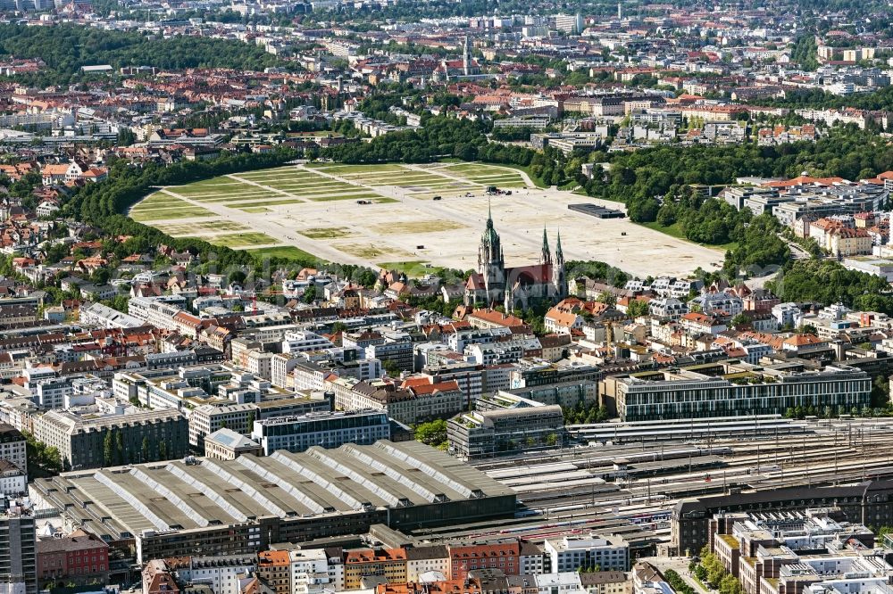 Aerial image München - View of the Theresienwiese in Munich in the state Bavaria