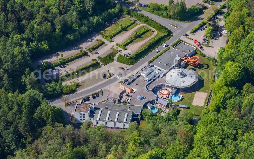 Aerial image Glücksburg - Spa and swimming pools at the swimming pool of the leisure facility in Gluecksburg in the state Schleswig-Holstein, Germany