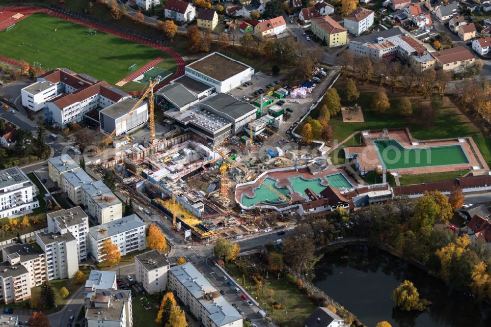 Aerial image Neumarkt in der Oberpfalz - Spa and swimming pool at the swimming pool of Recreation in Neumarkt in der Oberpfalz in the state Bavaria, Germany