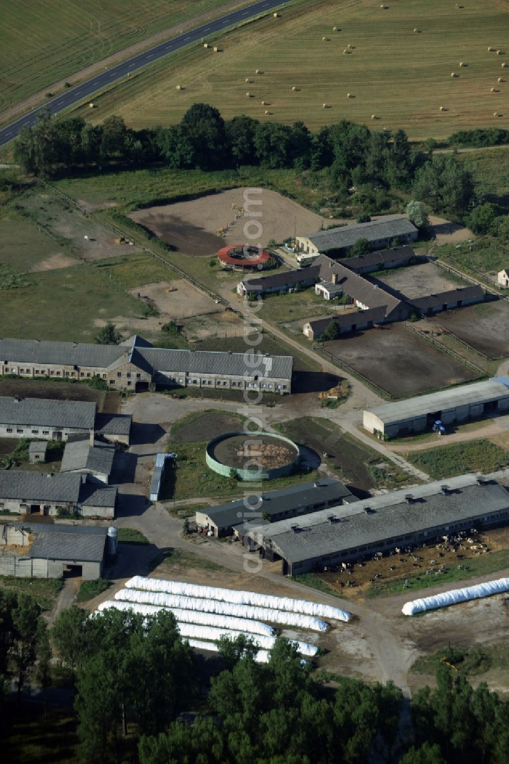 Aerial image Liebenwalde - Animal breeding equipment Livestock breeding for meat production in Liebenwalde in the state Brandenburg