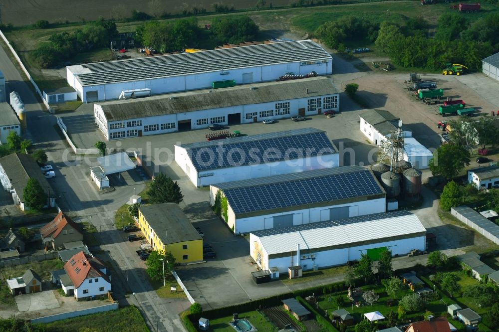 Wulfen from the bird's eye view: Animal breeding equipment Livestock breeding for meat production of Agrargesellschaft Wulfen mbH Am Weinberg in Wulfen in the state Saxony-Anhalt, Germany