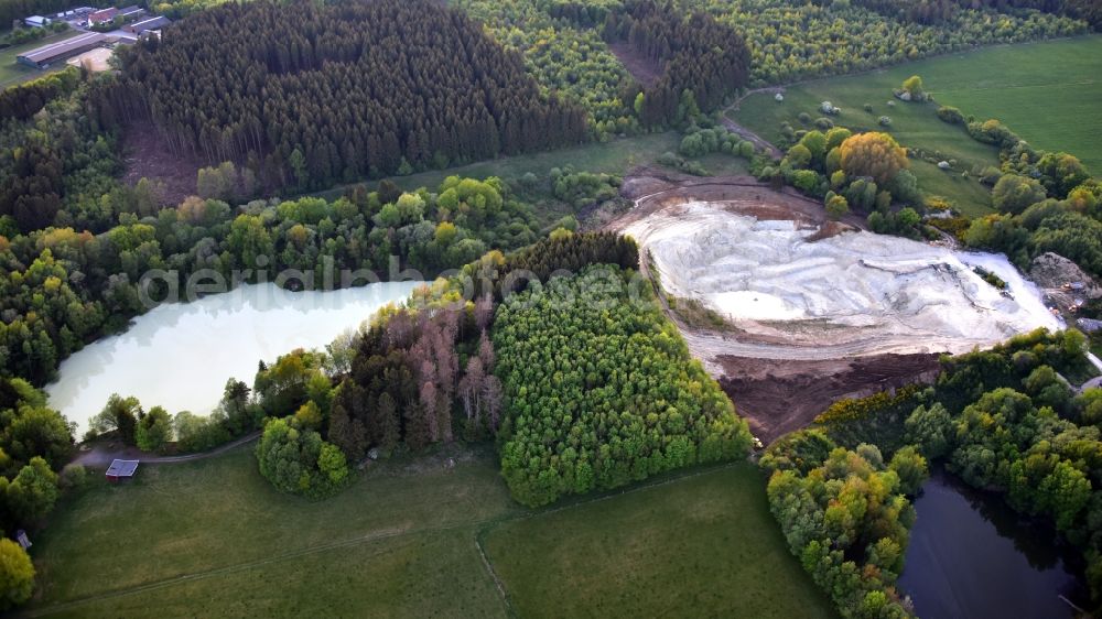 Aerial image Alpenrod - Clay pit west of Alpenrod in the state Rhineland-Palatinate, Germany