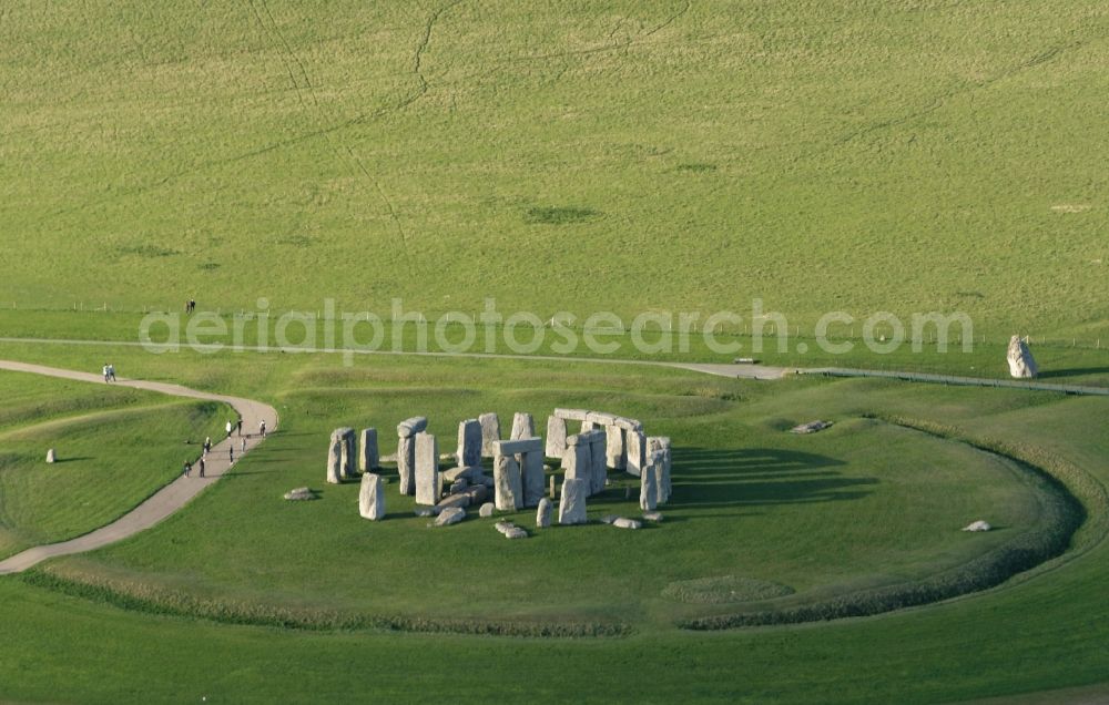 Aerial photograph Amesbury - Tourist attraction and sightseeing Stonehenge in Amesbury in England, United Kingdom