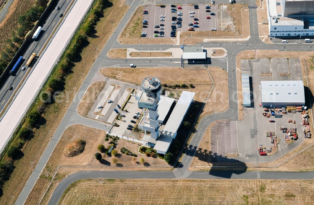 Aerial photograph Schkeuditz - Tower on the runways of the airport in Schkeuditz in the state Saxony, Germany