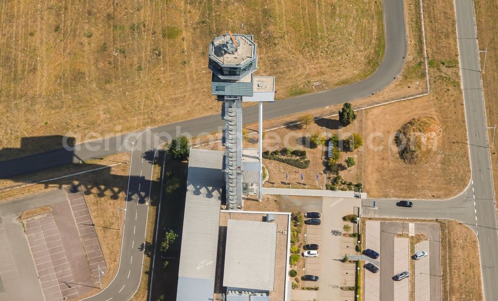 Schkeuditz from the bird's eye view: Tower on the runways of the airport in Schkeuditz in the state Saxony, Germany