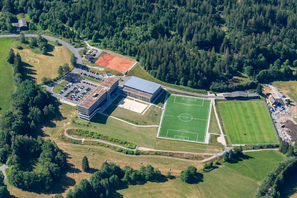 Aerial image Bischofsgrün - Building of the sports and fitness center BLSV Sportcamp Nordbayern on street Am Sportcamp in Bischofsgruen in the state Bavaria, Germany