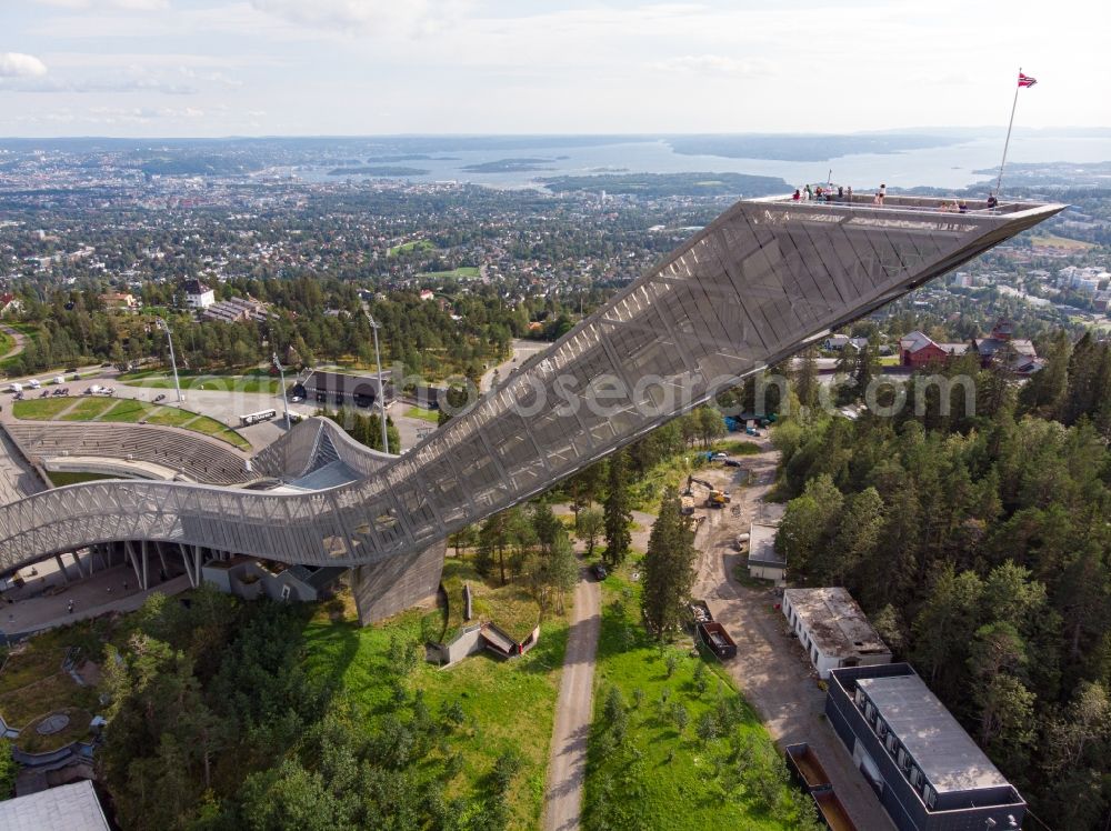 Aerial photograph Oslo - Training and competitive sports center of the ski jump Holmenkollbakken in Oslo in Norway