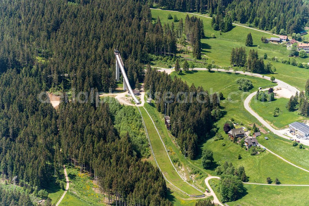 Aerial photograph Schonach im Schwarzwald - Training and competitive sports center of the ski jump in Schonach im Schwarzwald in the state Baden-Wuerttemberg, Germany