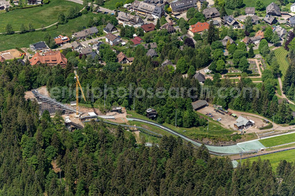Hinterzarten from above - Training and competitive sports center of the ski jump Adler in Hinterzarten in the state Baden-Wurttemberg, Germany