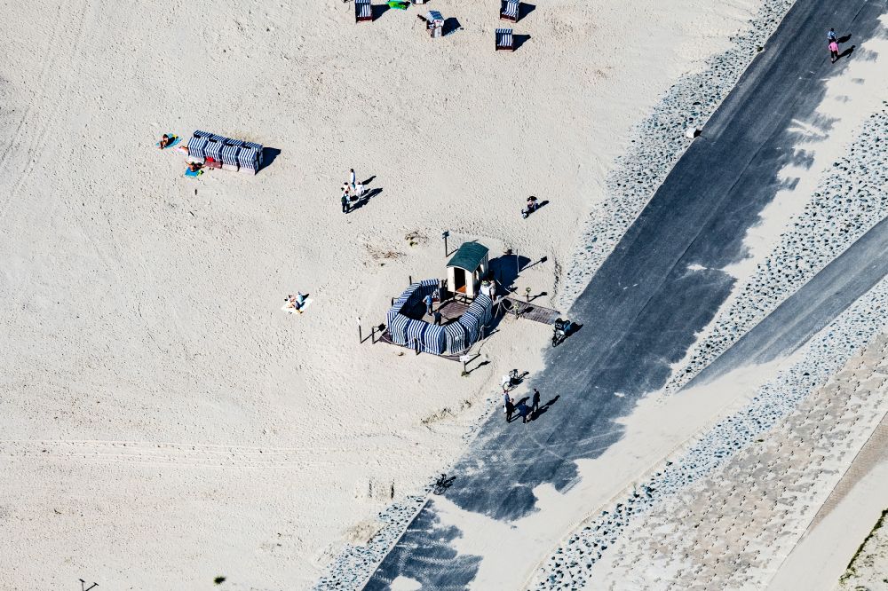Aerial image Norderney - Trampoline facility on the west beach on the island of Norderney in the state of Lower Saxony, Germany