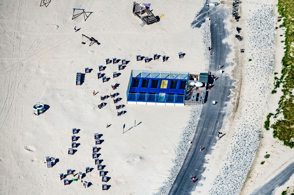 Aerial photograph Norderney - Trampoline facility on the west beach on the island of Norderney in the state of Lower Saxony, Germany
