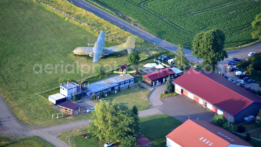Aerial photograph Ballenstedt - Plane Transall C-160 on the airfield Ballenstedt in the state Saxony-Anhalt, Germany