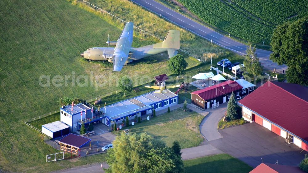 Ballenstedt from above - Plane Transall C-160 on the airfield Ballenstedt in the state Saxony-Anhalt, Germany