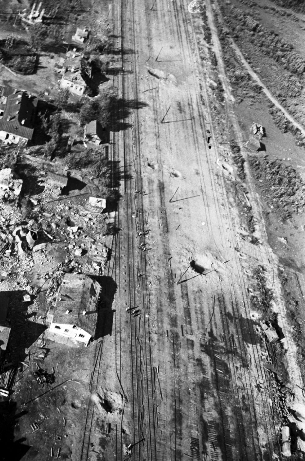 Luhansk from above - Hits and damage documentation of the acts of war from attacks by the german air force in Luhansk Donezk in Ukraine