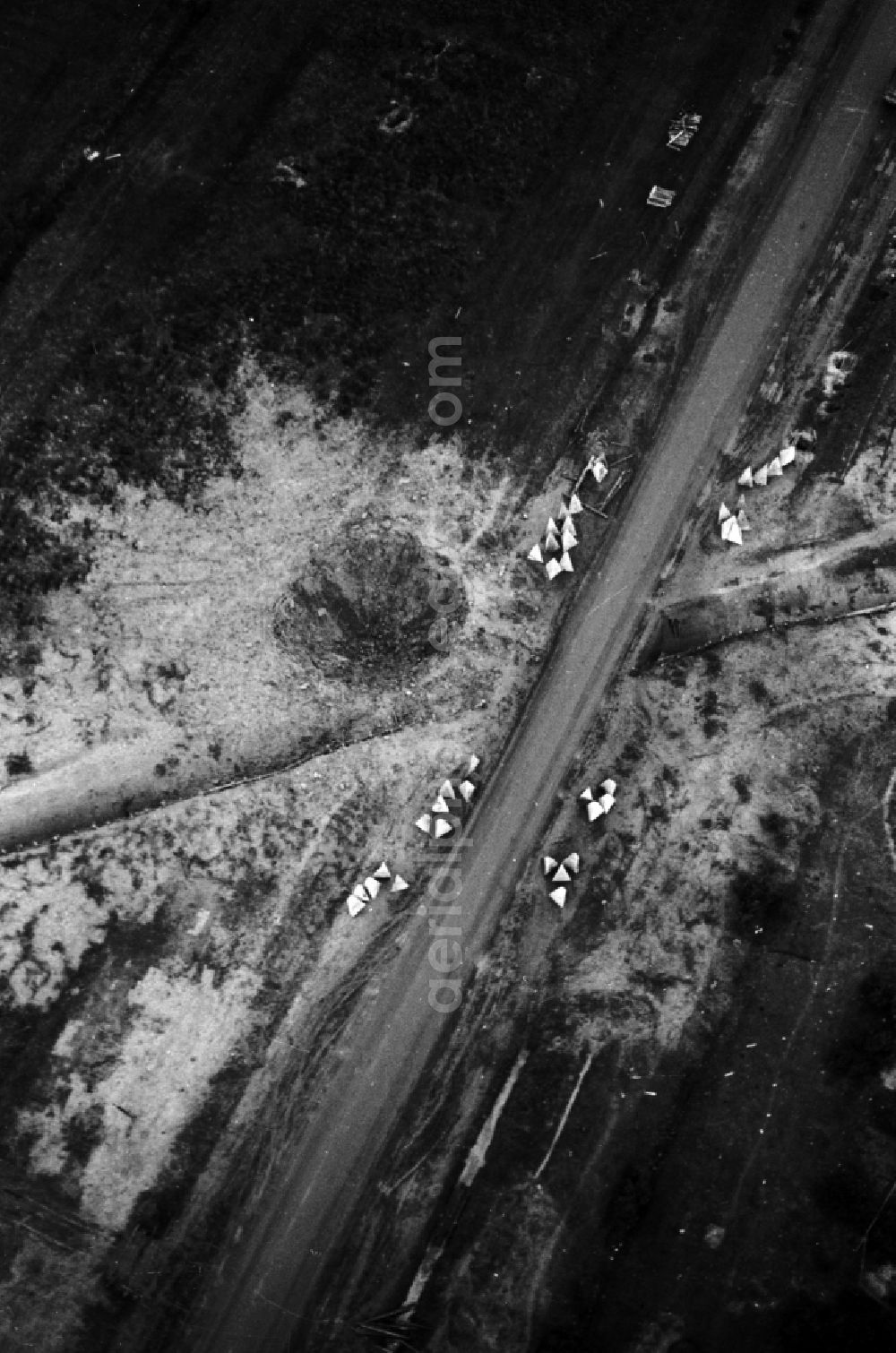 Aerial photograph Luhansk - Hits and damage documentation of the acts of war a Russian defense line in Luhansk Donezk in Ukraine